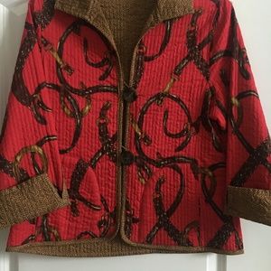 HOLIDAYS SALE Red Lightweight Reversible Jacket THAT REVERSES to Brown